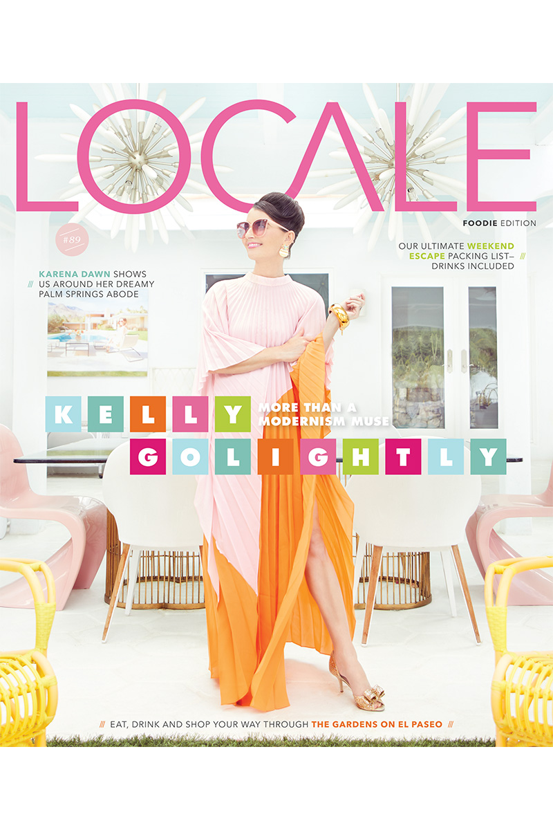 Kelly Golightly on the cover of Locale Magazine Palm Springs
