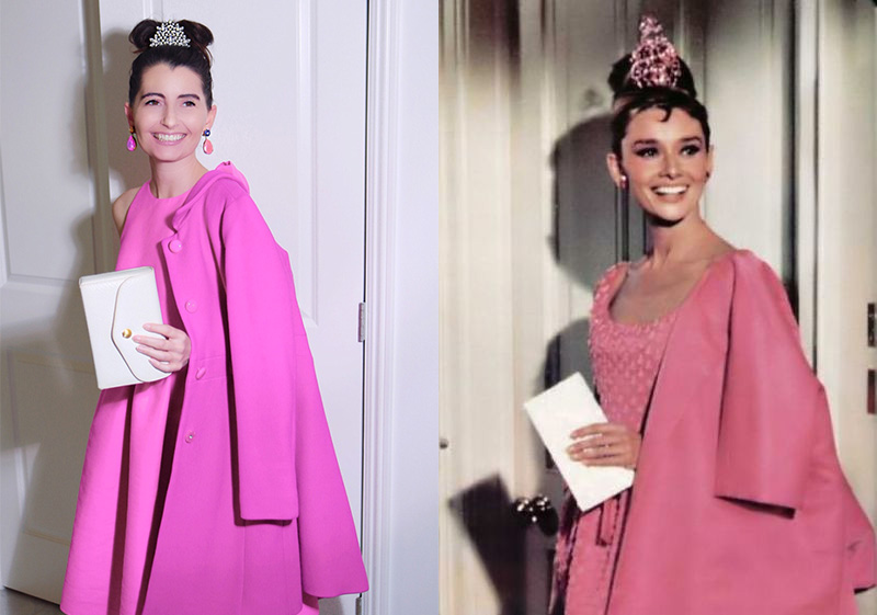 Audrey Hepburn Givenchy Pink Dress | Kelly Golightly