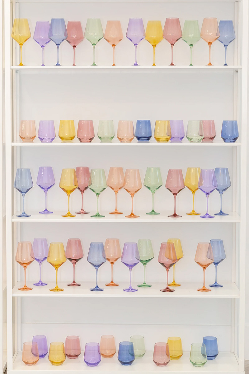 Estelle Colored Glass: Candy-Colored Wine Glasses, Champagne Coupes + Cake Stands! Which Hue Is the One for You?
