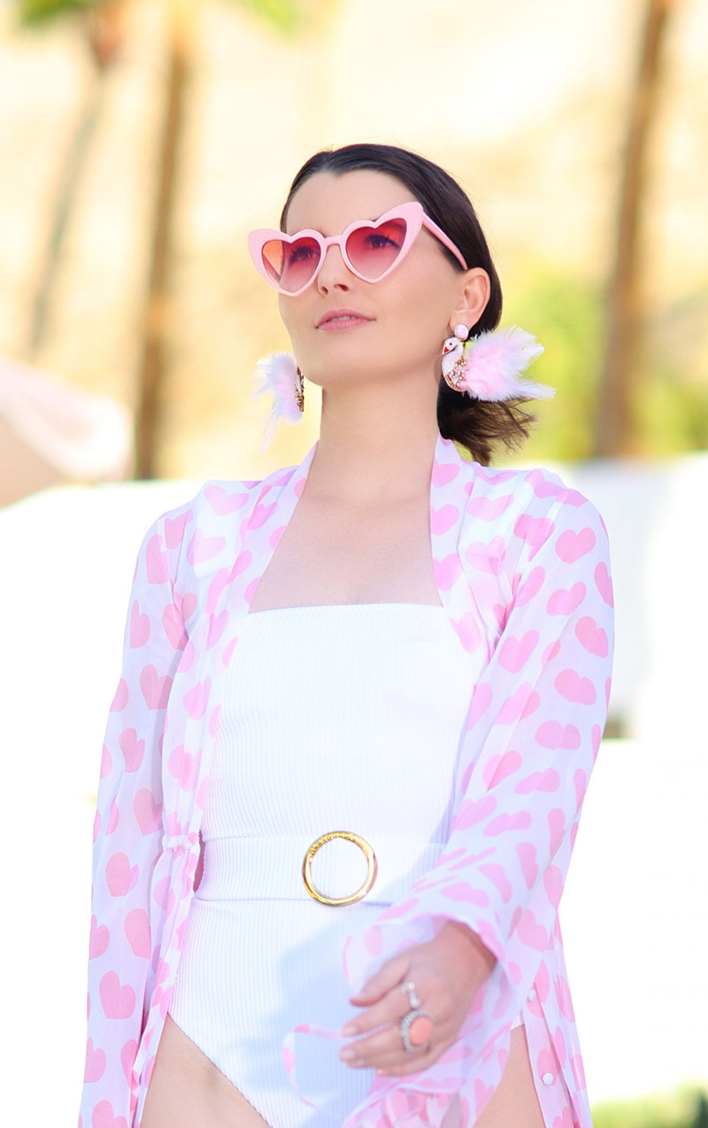 Pink Swan Earrings designed by Kelly Golightly